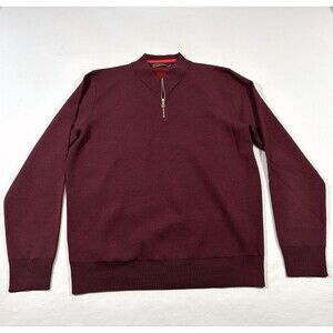 G/FORE Mens Maroon Wool Blend 1/4 Zip Golf Pullover Knit Sweater Casual Sz M